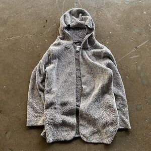 PINK Victoria's Secret Sweater Womens One Size Gray Sherpa Hooded Cardigan